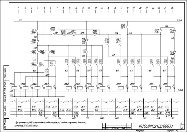Електрична схема токарного верстата 1П756ДФ3 Електрична схема токарного верстата 1П756ДФ3